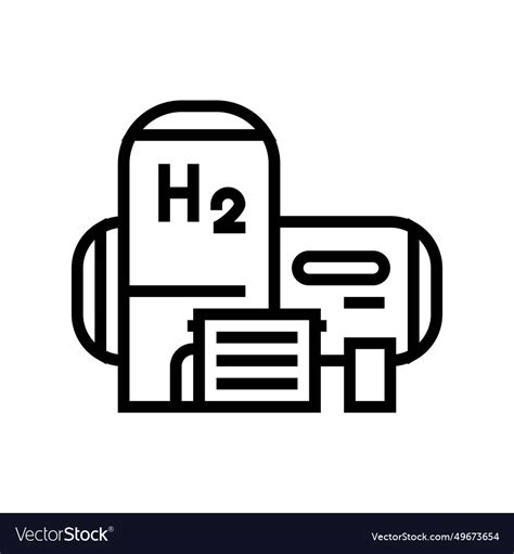 Fuel Cell Storage Energy Line Icon Royalty Free Vector Image