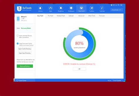 3utools Error Unable To Restore Idevice 10 Everbat