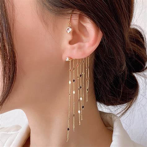 Kpop Earrings Women No Piercing Fake Cartilage Earring Jewelry