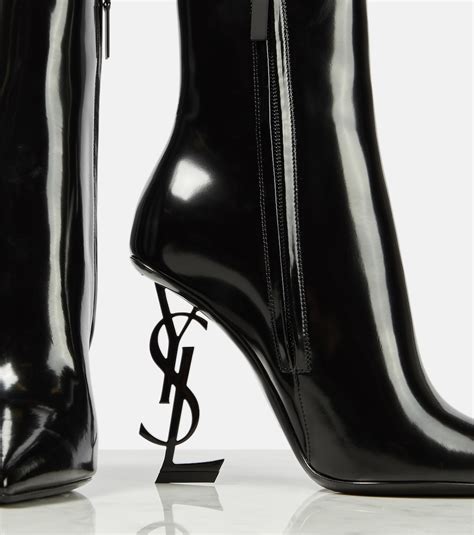 Opyum Leather Ankle Boots In Black Saint Laurent Mytheresa