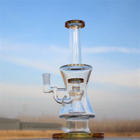 Glass Pipes Pipe With Colorful Recycler Dab Rigs Thick Smoking Pipe Glass Oil Rigs Free Shipping