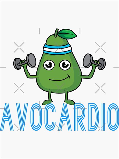 Avocardio Funny Avocado Vegan Exercise Sticker For Sale By Gigipl7