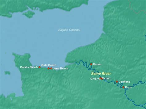 Seine River Physical Map