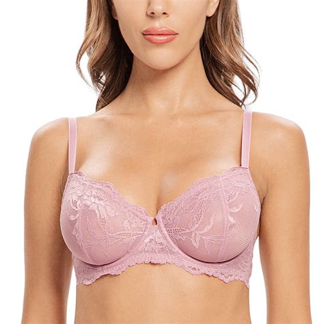 Wingslove Womens Sexy Lace Bra Plus Size Sheer Non Padded Unlined Underwire Brapurple 44ddd