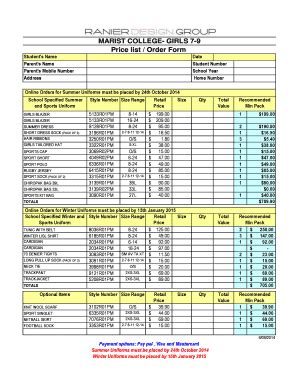 Fillable Online Maristpenshurst Catholic Edu Marist College Girls