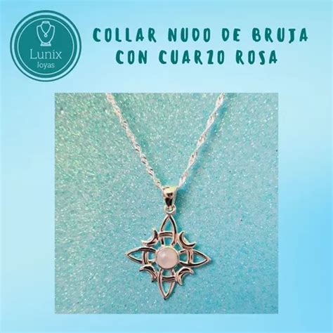 Collar Nudo De Brujas Plata Con Cuarzo Rosa Cuotas Sin Inter S