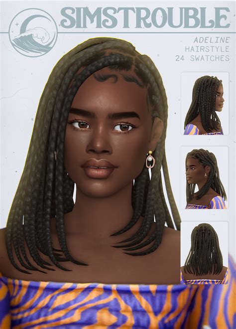 Adeline Braids By Simstrouble Simstrouble On Patreon Sims 4 Mods