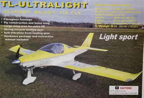 Tl Yellow Sting Ultralight Arf Cm Kg Cc Cymodel