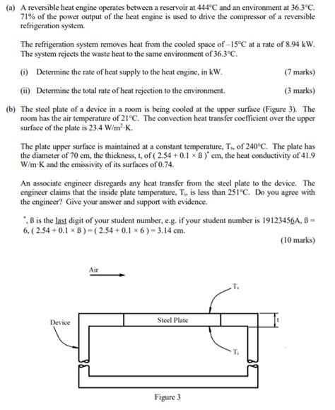 Solved A A Reversible Heat Engine Operates Between A Chegg