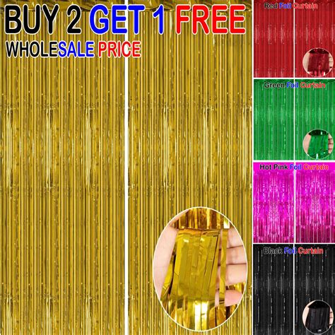 2mand3m Foil Fringe Tinsel Shimmer Curtain Door Wedding Birthday Party