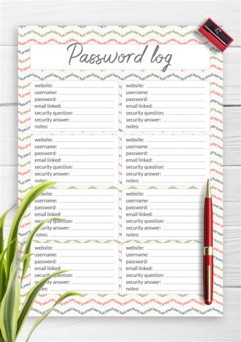 Password Log Template 10 Free Printable Word Excel And Pdf Formats Samples Examples