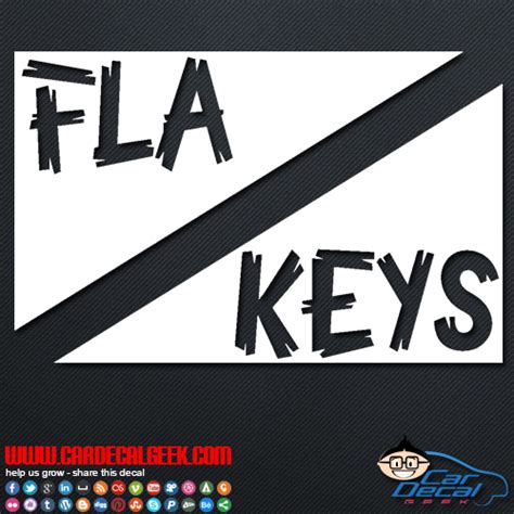 Florida Keys Scuba Dive Flag Vinyl Car Decal Sticker