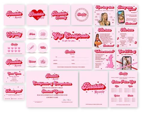 90 Fully Editable Feminine Pink And Red Retro Bubble Text Beauty