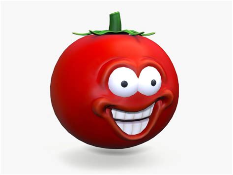 3d Model Cartoon Smiley Tomato Vr Ar Low Poly Cgtrader