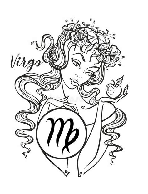 Zodiac Sign Virgo A Beautiful Girl Horoscope Astrology Coloring