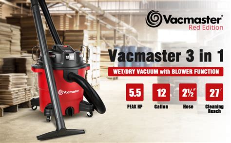 Vacmaster Red Edition VJH1211PF 1101 Heavy Duty Wet Dry Vacuum Cleaner