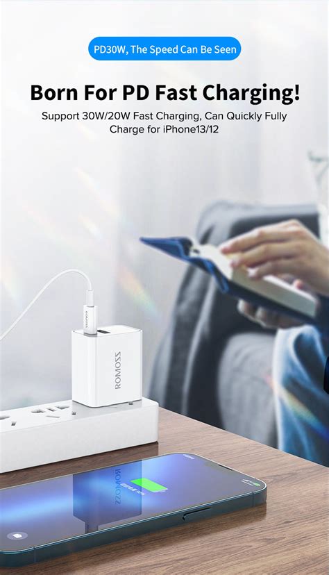 Romoss Ac T Pd W Super Fast Charging Usb Type C Dual Charger Adapter