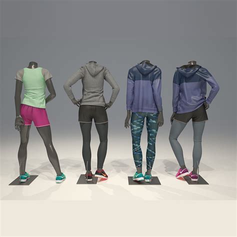 Female Mannequin Nike Pack D Model D Model Max Obj Fbx