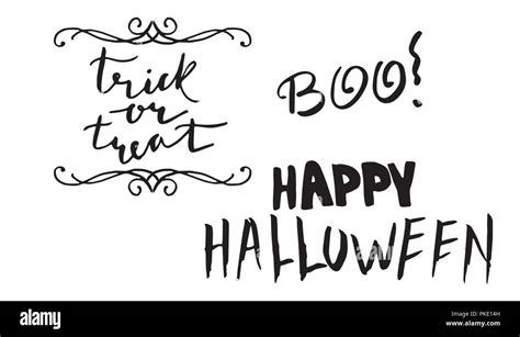 Happy Halloween Hand Drawn Creative Calligraphy Stock Vector Image