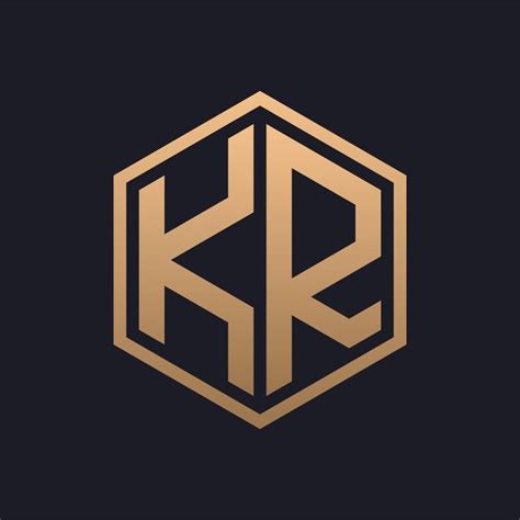 Premium Vector Elegant Hexagon Letter Kr Logo Design Initial