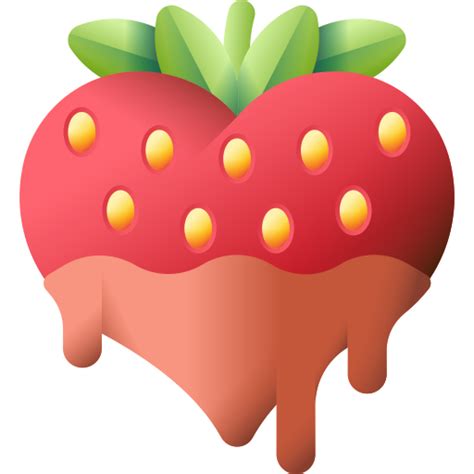 Strawberry 3d Color Icon