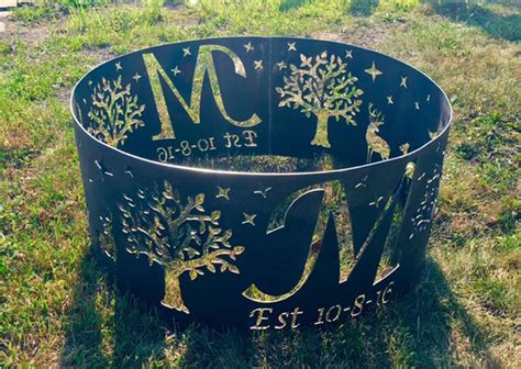 Personalized Fire Ring Metal Fire Pit Custom Steel Fire Ring 11th