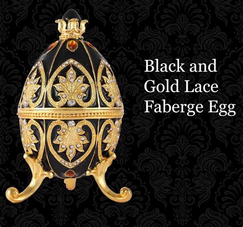 Faberge Replica Very Rare Egg This Has A Gold Lace Swarovski Crystal