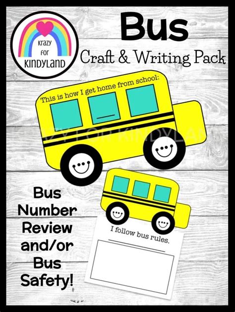 Back to School Bus Kindergarten Arts and Crafts Writing Lesson Activity | Writing lessons ...