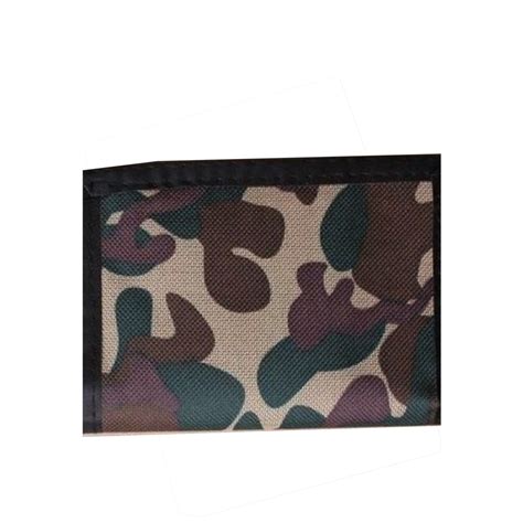 Light Green Camouflage Design Wallet With Zip Coin Compartment