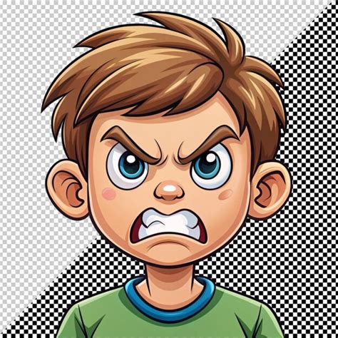 Premium Psd Angry Boy Vector On Transparent Background