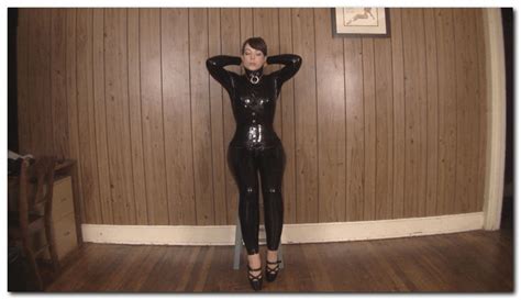 Elizabeth Andrews Latex Catsuit Posture Collar And Ballet Heels Hd