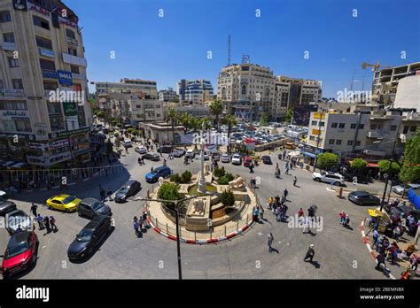 On The Main Square Of Al Manara In Ramallah Palestine Stock Photo Alamy