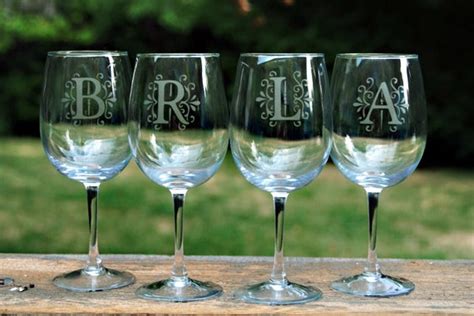 Monogrammed Wine Glasses Personalized Wedding By Jamwecreate