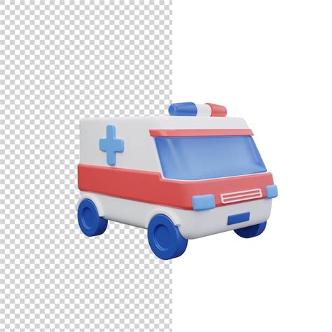 Ambulancia vehículo de emergencia 3d render icono aislado fondo blanco