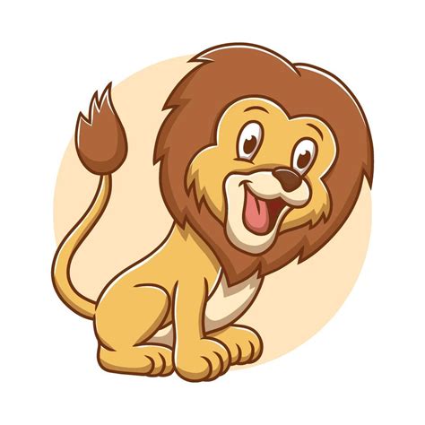 Lion Wild Animal Drawing Cartoon Wildlife Jungle Mascot Vector