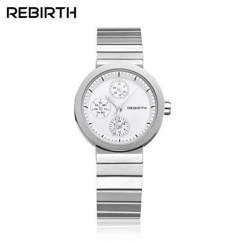 Rebirth Reloj Mujeres Moda Casual Acero Inoxidable Reloj De Se Oras De