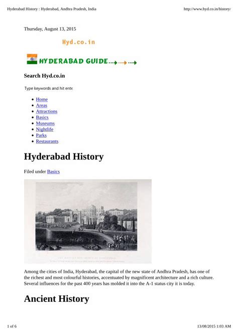 (PDF) Hyderabad History _ Hyderabad, Andhra Pradesh, India - DOKUMEN.TIPS