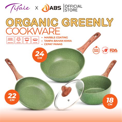 Jual Tifale By Abs In Organic Greenly Cookware Marble Coated Anti