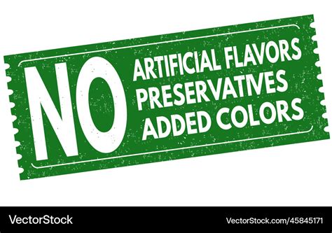 No Artificial Flavors Preservatives Added Colors Vector Image