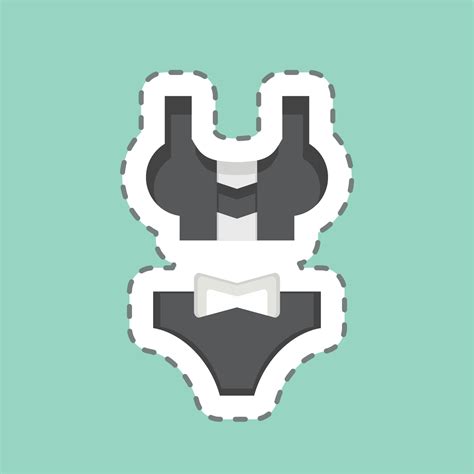 Pegatina L Nea Cortar Bikini Relacionado A Hawai S Mbolo Sencillo Dise O Editable Vector