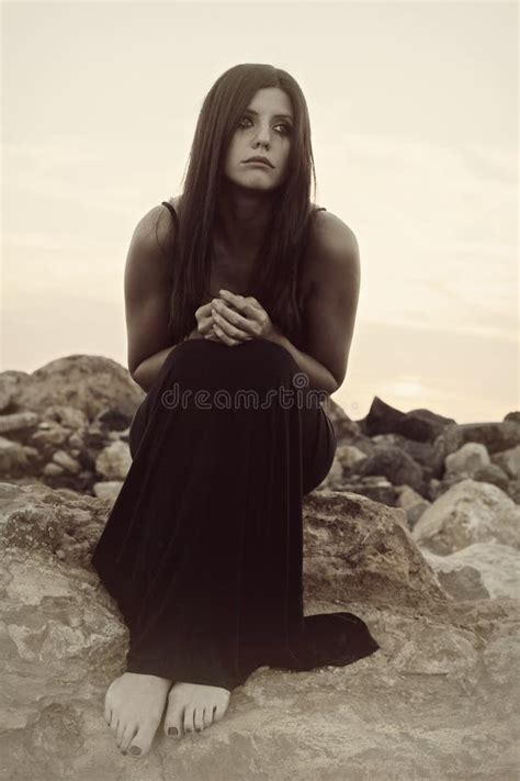 Portrait Of Female Professional Swimmer In The Water Stock Photo