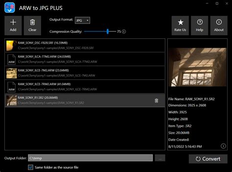 ARW to JPG PLUS| Easthills Media