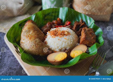 Nasi Gudeg is Traditional Food from Yogyakarta Indonesia Stock Image - Image of meat, fish ...