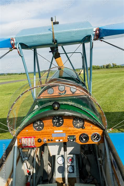 Historic aircraft biplane on runway, Historic aircraft cockpit ...