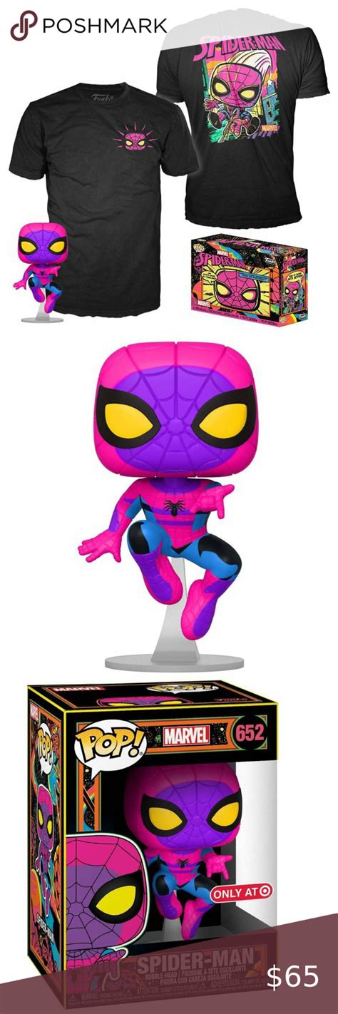 Funko Marvel Spider Man Black Light Pop Tee Funko Pop Collection