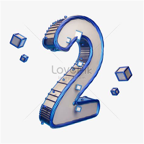 Tech Blue Countdown Number 2 Is Commercially Available Graphics Image