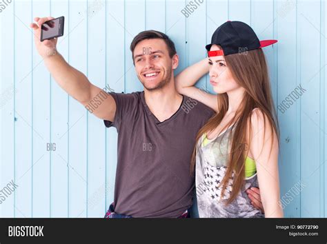 Couple Friends Taking Image And Photo Free Trial Bigstock