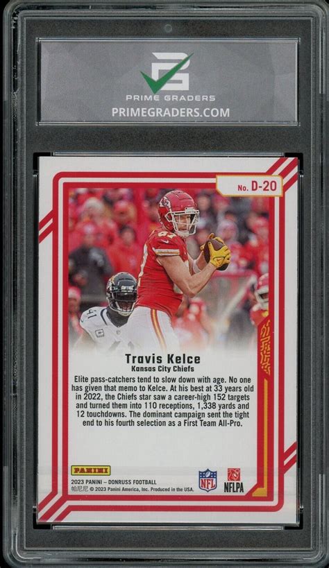 2023 Panini Donruss D 20 Travis Kelce GRADED 10 Dominators EBay