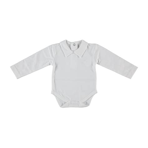 Klein Baby Romper Met Kraag Lange Mouw Off White Babypark