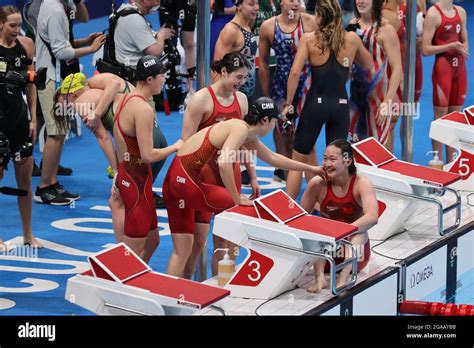 China Womens 4x200m Freestyle Relay Team Chn Gold Medal July 29 2021 Swimming China